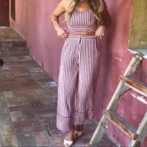 Kittenish red striped pants!